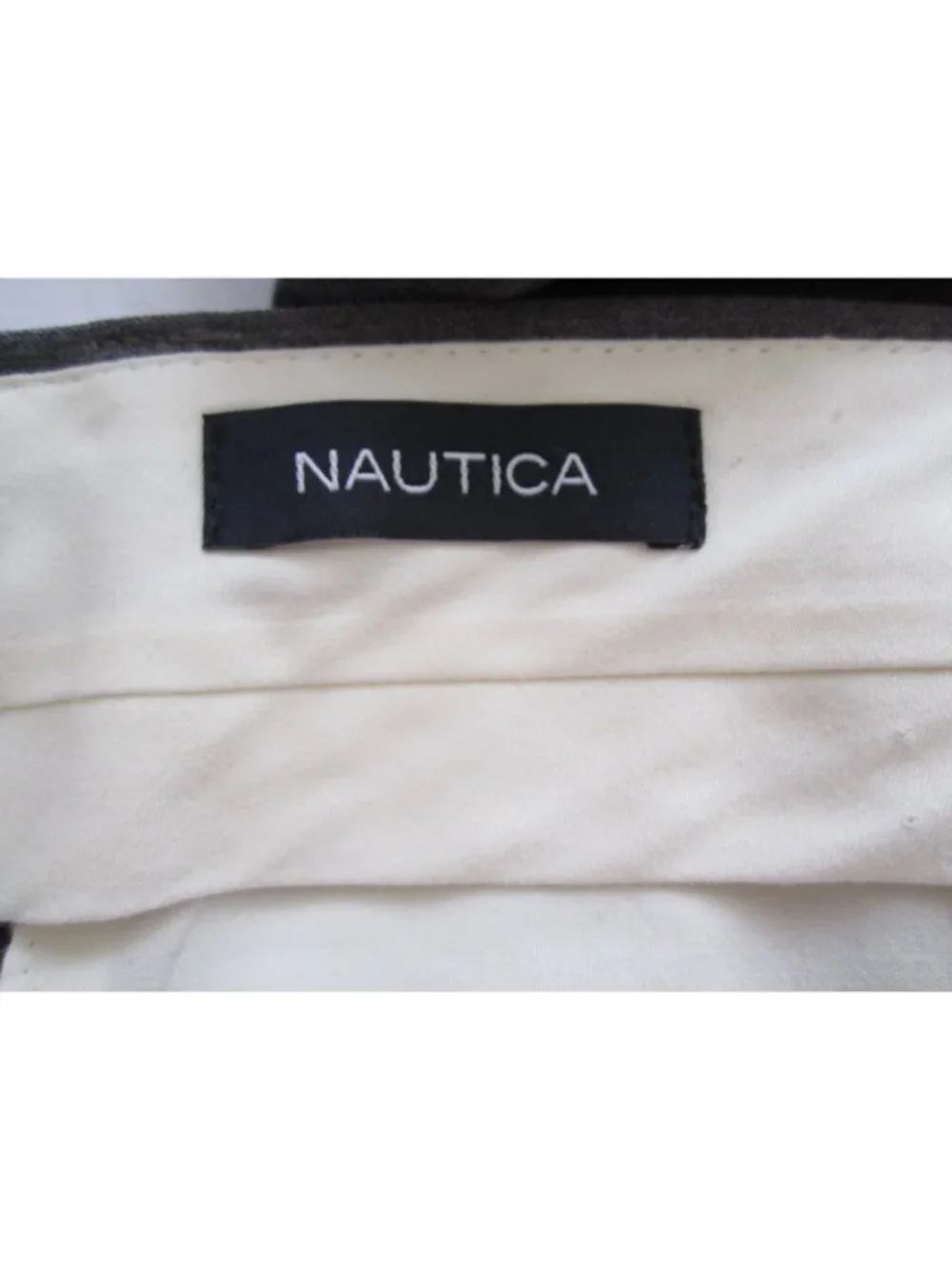 Nautica Men Sz 36W Gray 100% Wool Pleated Cuffed Pants Office Corporate Academia